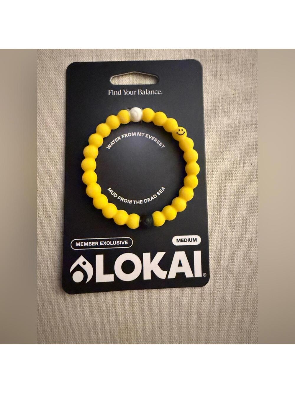 Limited Edition Yellow w Smile face Lokai Bracelet M NWT